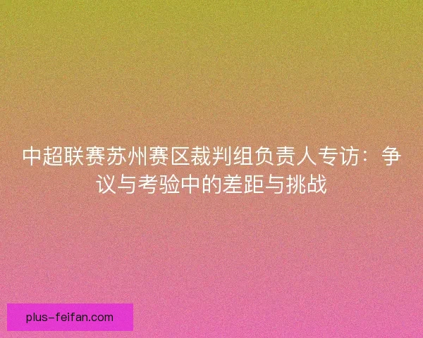 中超联赛苏州赛区裁判组负责人专访:争议与考验中的差距与挑战 中超联赛苏州赛区裁判组负责人专访:争议与考验中的差距与挑战
