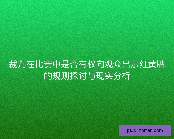 裁判在比赛中是否有权向观众出示红黄牌的规则探讨与现实分析